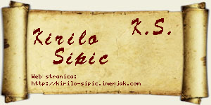 Kirilo Šipić vizit kartica